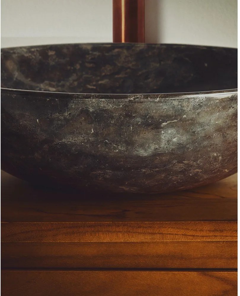 Szürke kő kerek mosdókagyló ø 40 cm Darnen – Kave Home