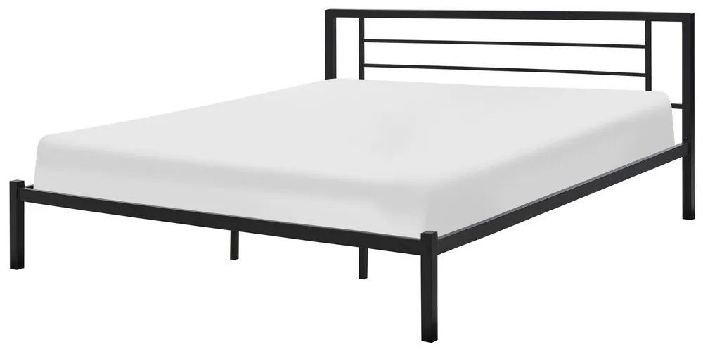 Franciaágy 180 cm CONNET (ágyráccsal) (fekete). 1007228