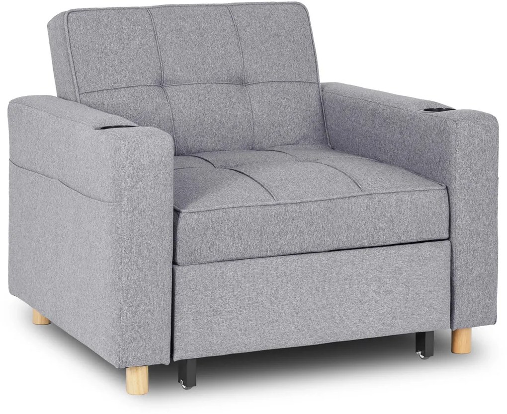 Ágyazható Fotel Szürke Kárpittal. SOLOR