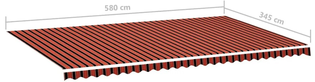narancssárga és barna csere napellenző ponyva 6 x 3,5 m