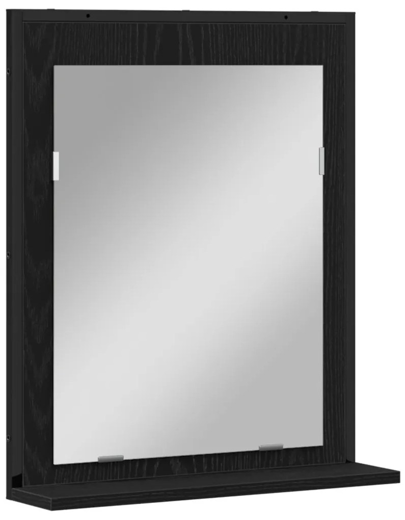 Fürdőszobai Tükör Fekete Tölgy 50x12x60 cm Szerelt Fa