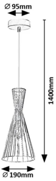 Rabalux 72005 - LEANDROS 1xE27/60W/230V mennyezeti lámpa rúdon