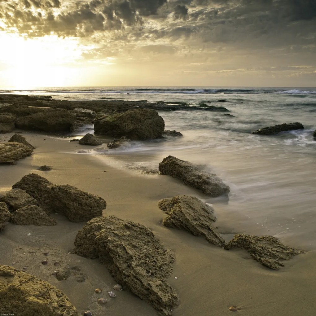 Poszter 40x40cm Naplemente a Palmachim strandon 3, Assaf Frank