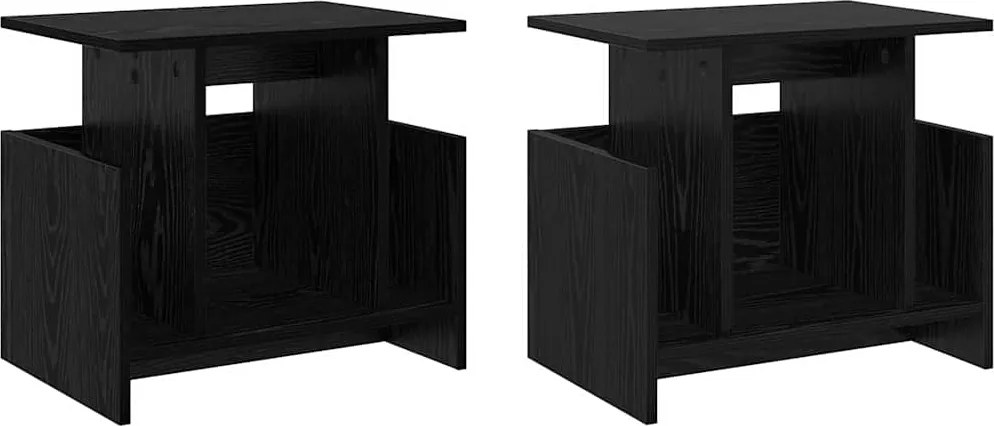 vidaXL TV állvány 2 pcs Fekete tölgy 50 x 35 x 45 cm Faanyag