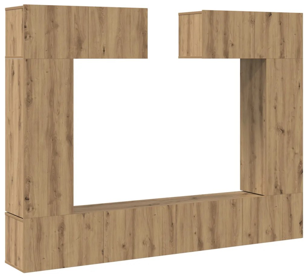 TV Szekrény Szett 6 pcs kézműves tölgy 200 x 30 x 150 cm