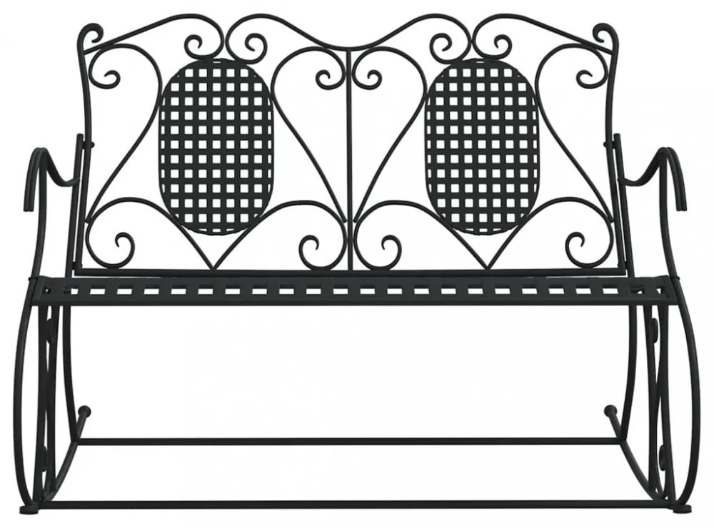 kétszemélyes fekete acél hintapad 113 cm