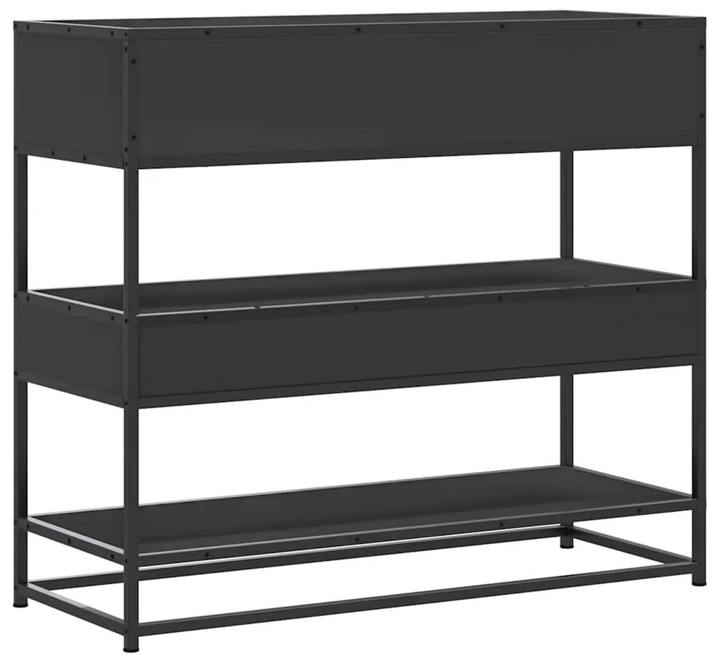 fekete szerelt fa tálalóasztal 90x35x80 cm