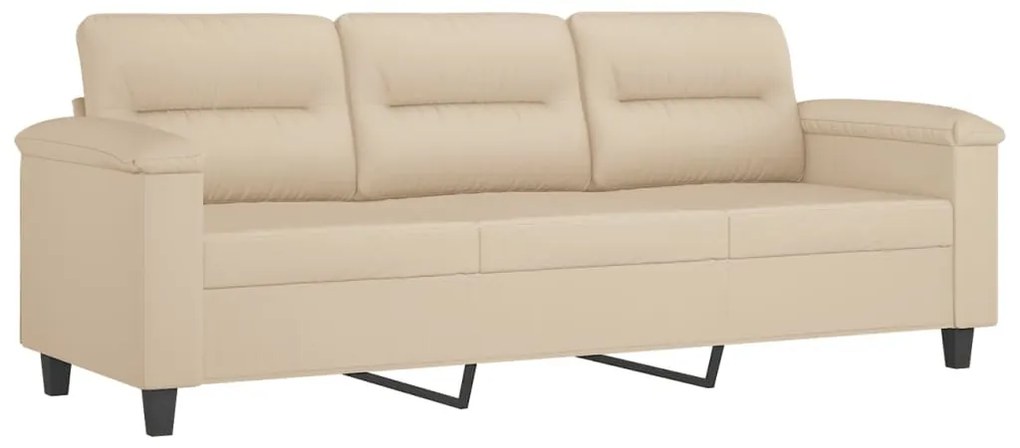 vidaXL 4 részes krémszínű mikroszálas szövet ülőgarnitúra párnával