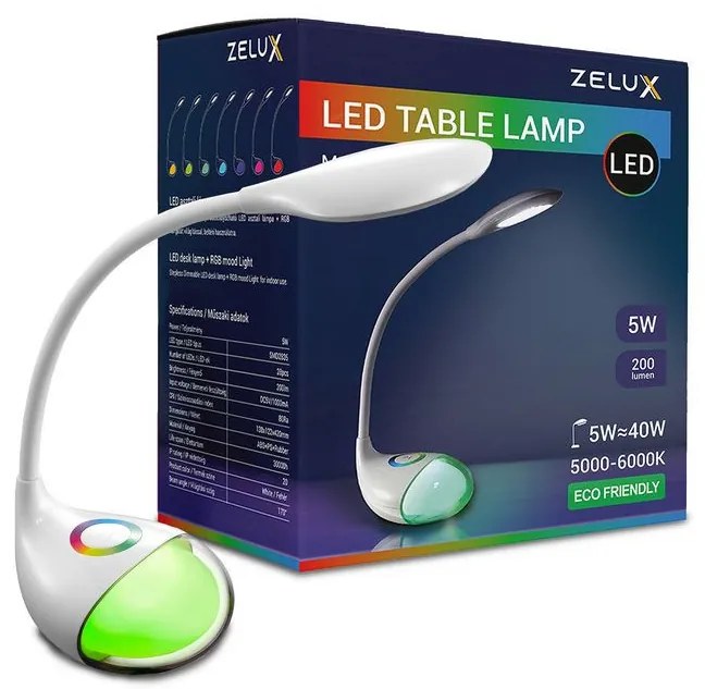 ZELUX LED Asztali Lámpa RGB Hangulatvilágítás 5W