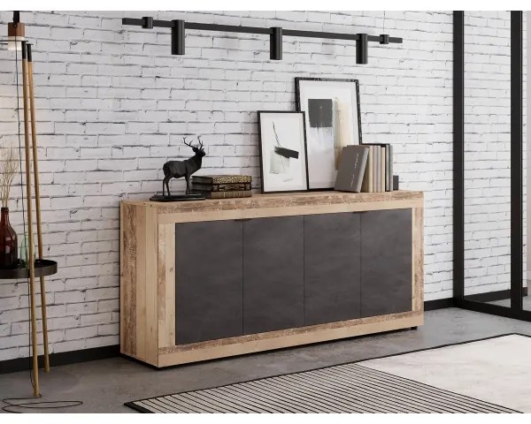 RUNEA komód világosbarna/antracit