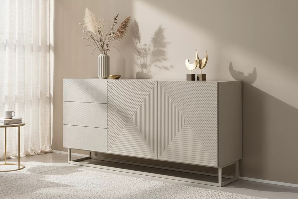 Asha komód 167 cm fiókokkal vázas lábakon - kasmír