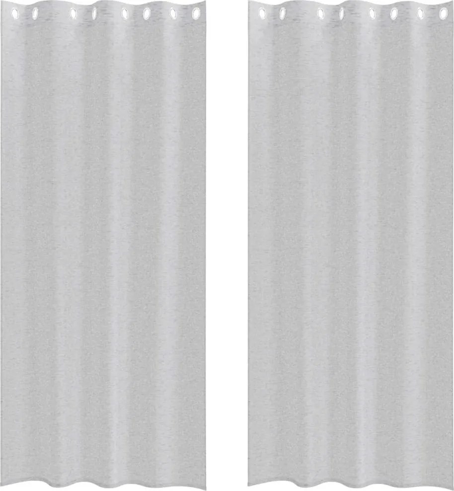 vidaXL Voile Függöny 2 pcs Világosszürke 225 x 140 cm Poliészter