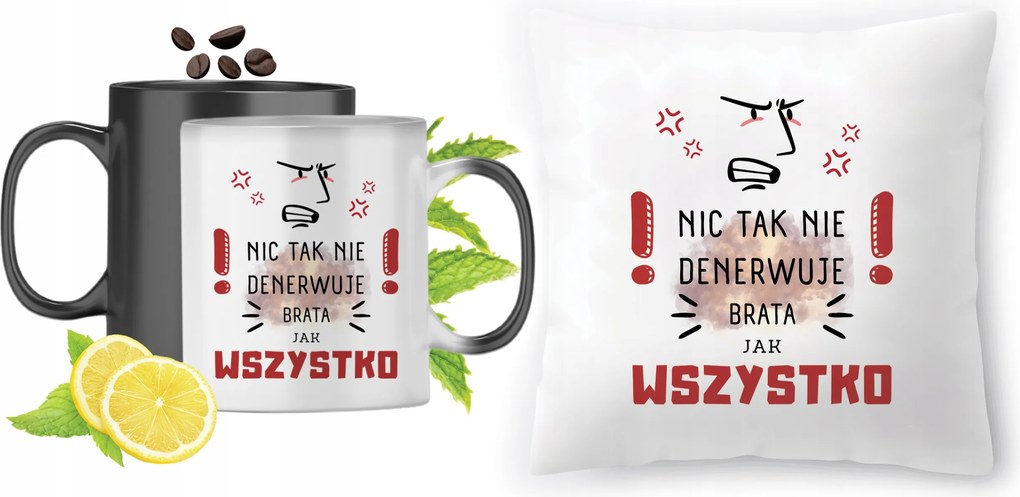 Testvérnek Varázsbögre Párna Ajándék Szett Nyomtatott Fotóval