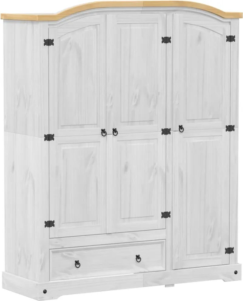 vidaXL fehér Corona tömör fenyőfa ruhásszekrény 151,5 x 52 x 186 cm