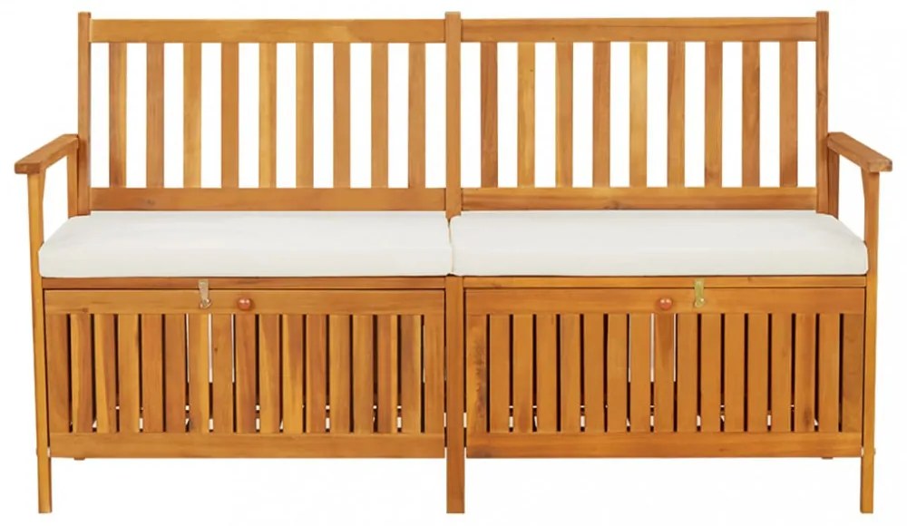 tömör akácfa tárolópad párnával 148 cm
