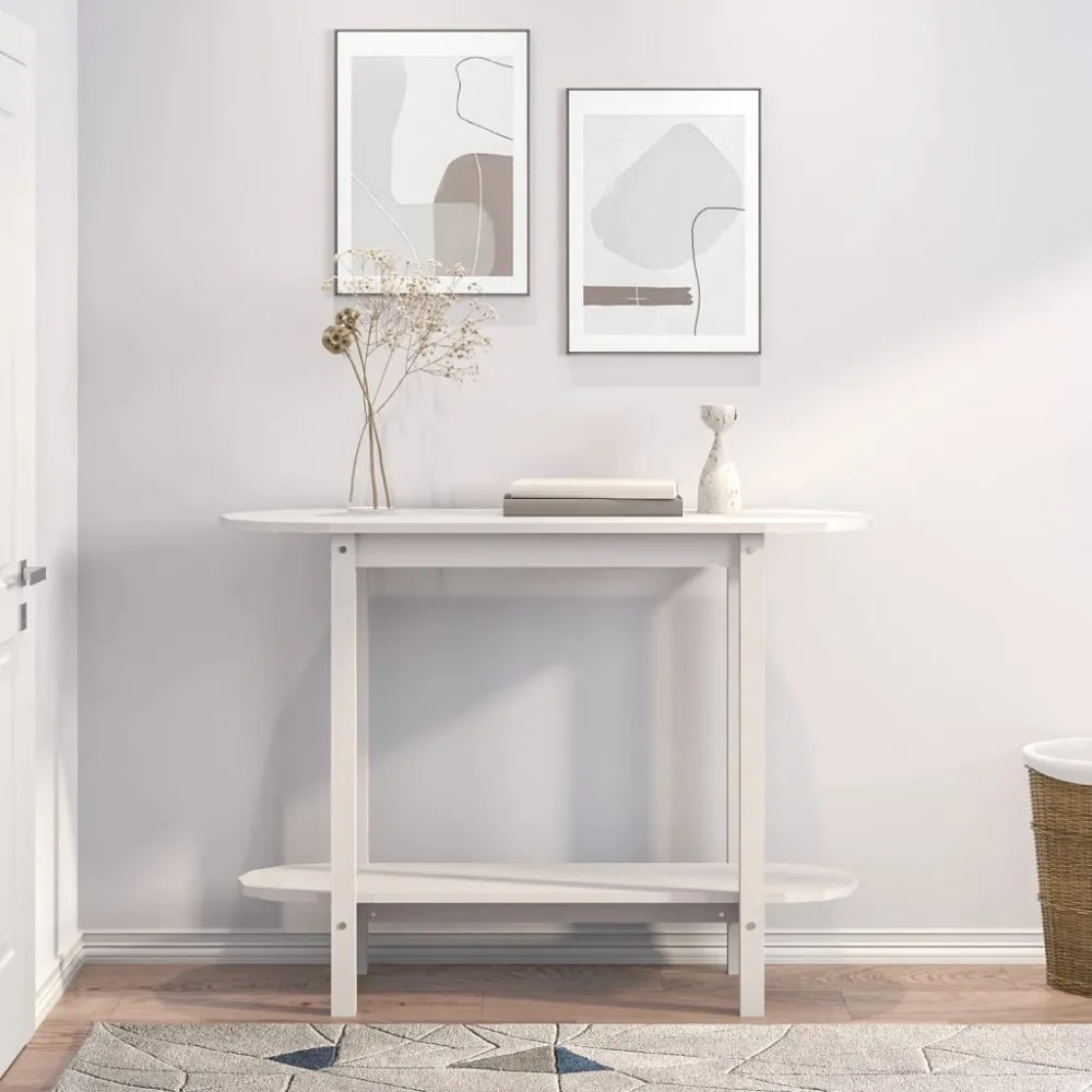 fehér tömör fenyőfa tálalóasztal 110 x 40 x 80 cm