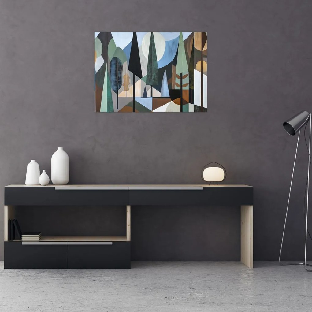 Üveg kép - Természetes geometriai absztrakció II. (70x50 cm)