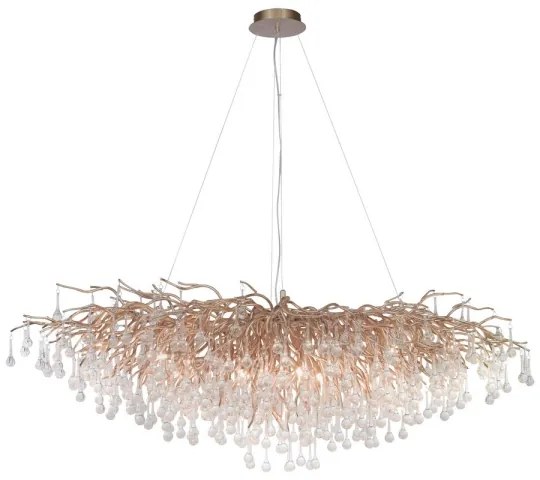 Paul Neuhaus 2031-11 - Csillár zsinóron ICICLE 15xG9/40W/230V 75x150 cm réz