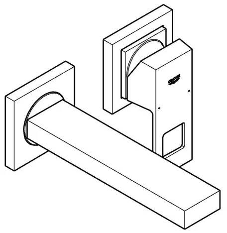 GROHE 19895000 - EUROCUBE kétlyukú mosdócsaptelep, 171 mm, fényes króm