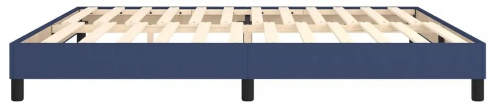 kék szövet rugós ágykeret 200 x 200 cm