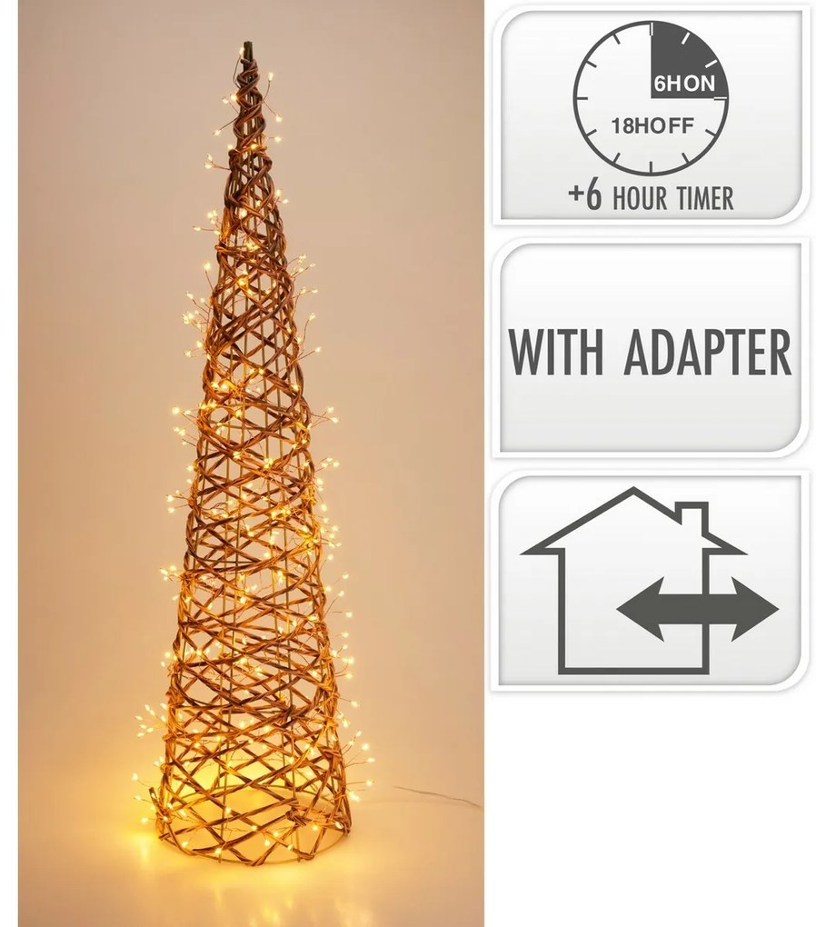 Kültéri karácsonyi dekoráció Világító kúp, 80 x 20cm, 300 LED, meleg fehér, 80 cm