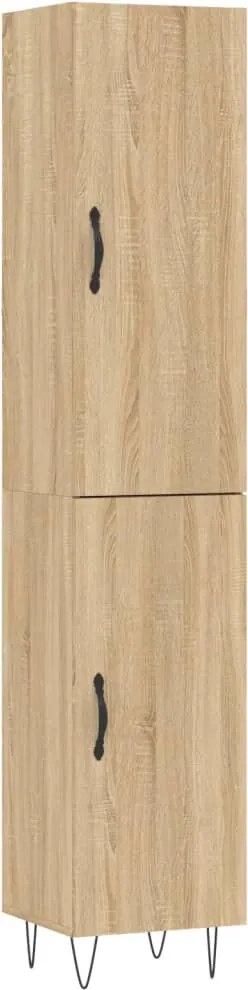 vidaXL sonoma tölgy szerelt fa magasszekrény 34,5x34x180 cm