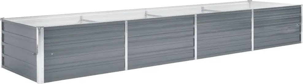 vidaXL szürke horganyzott acél kerti magaságyás 320 x 80 x 45 cm