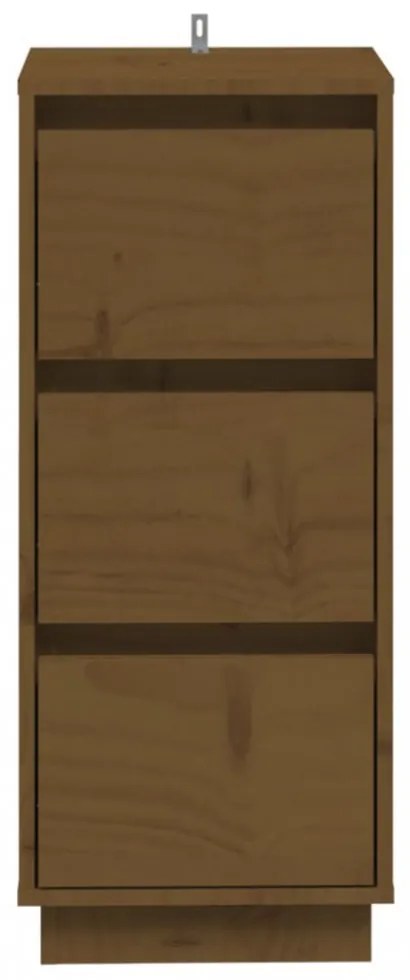 2 db mézbarna tömör fenyőfa tálalószekrény 32x34x75 cm