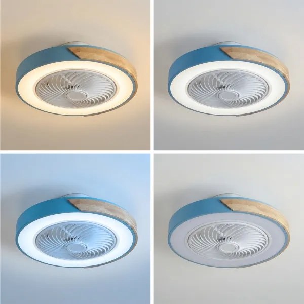 Brilagi - LED dimmelhető lámpatest ventilátorral LED/38W/230V 50 cm kék/tölgy + távirányító