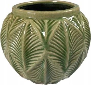 Virágtartó Fedél 16cm kerek kerámia zöld gömb virágtartó erkélyre