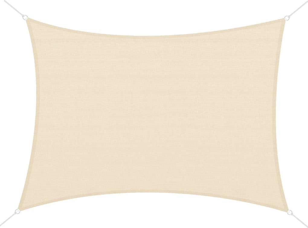 Outsunny Téglalap alakú Napernyő Vitorla 13x20 ft Terasz Napernyő UV-ellenálló Rozsdamentes Acél Gyűrűkkel és Nylon Kötéllel Kerthez Krém | Aosom