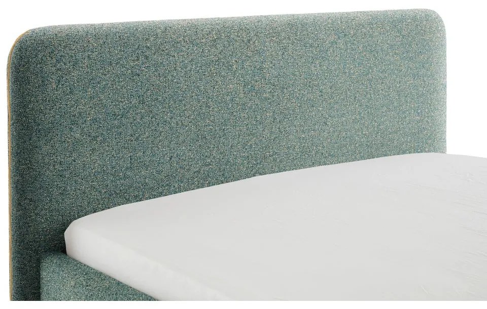 Sötétzöld kárpitozott franciaágy ágyrács nélkül 160x200 cm Primo – Meise Möbel