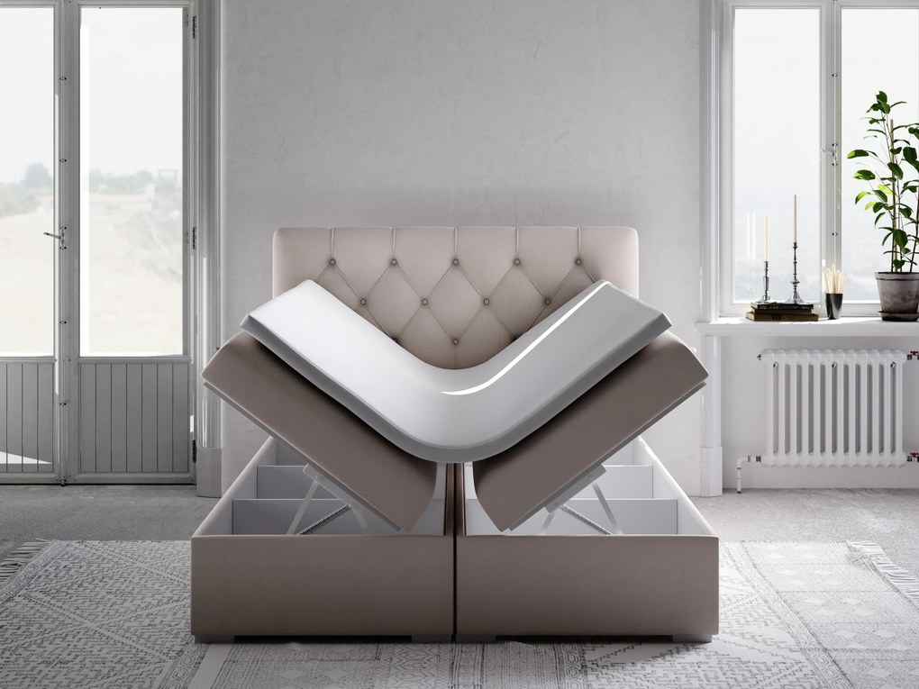 Franciaágy Boxspring 180 cm Ronda (bézs) (tárolóhellyel). Akció -16%. 1044318