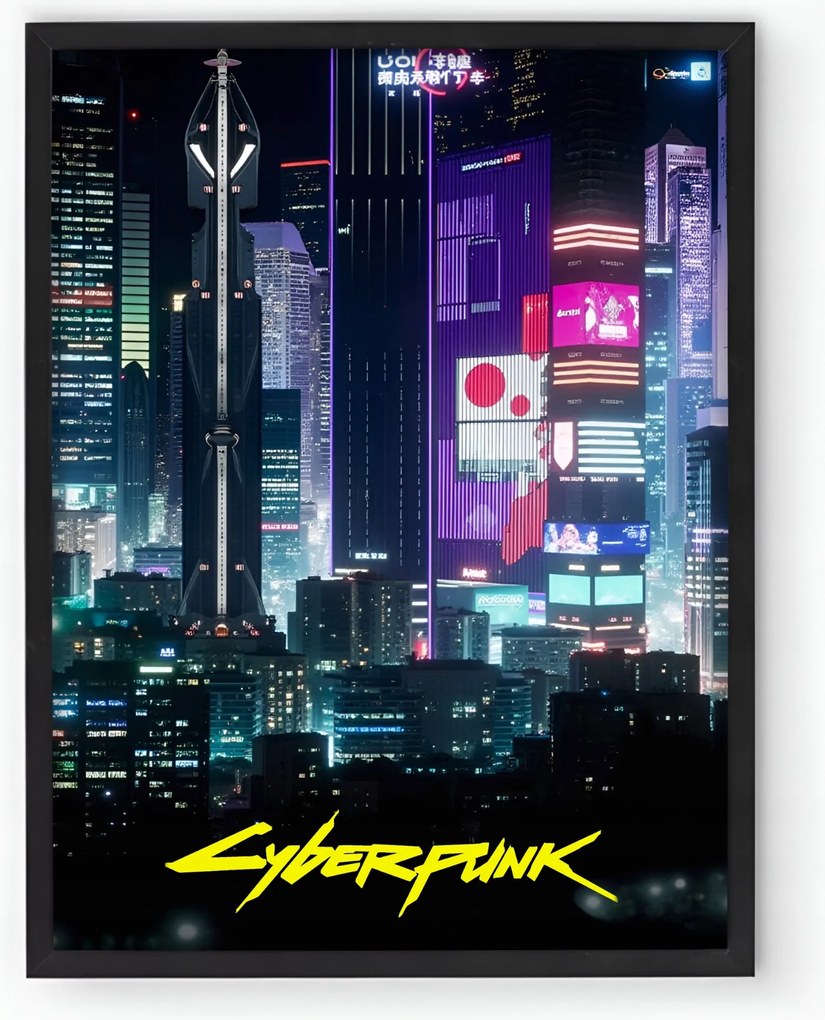 Cyberpunk keretes poszter 2077 30x40 cm Ajándék ötlet