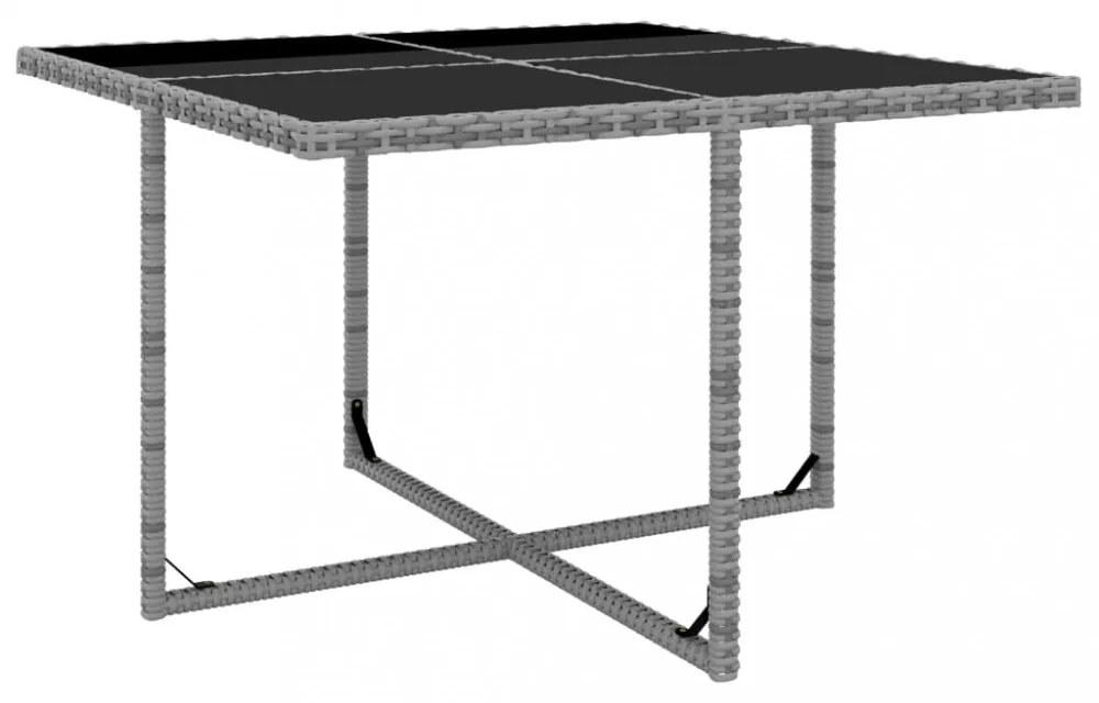 9 részes antracitszürke polyrattan étkezőszett párnákkal