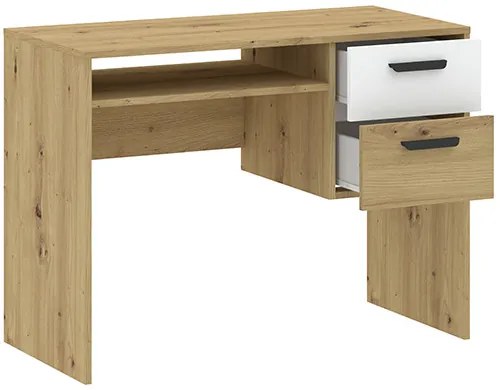 BASIC TWO Íróasztal Tölgy/Fehér Színben 100 cm