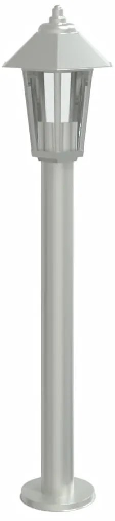 3 db ezüstszínű rozsdamentes acél kültéri állólámpa 80 cm