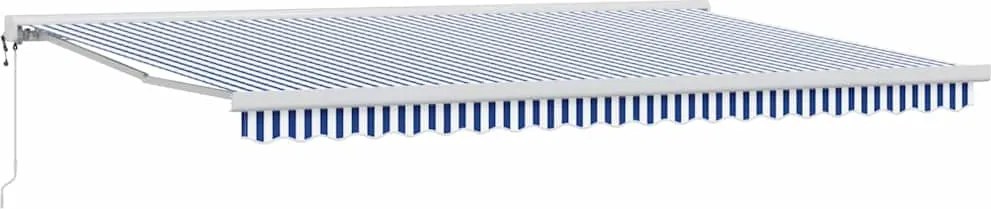 vidaXL Napernyő Kék és Fehér 500 x 300 x 165 cm Pamut és Alumínium