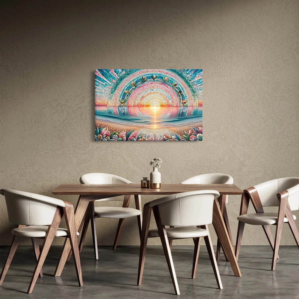 Kép – Naplemente mozaik (90x60 cm)
