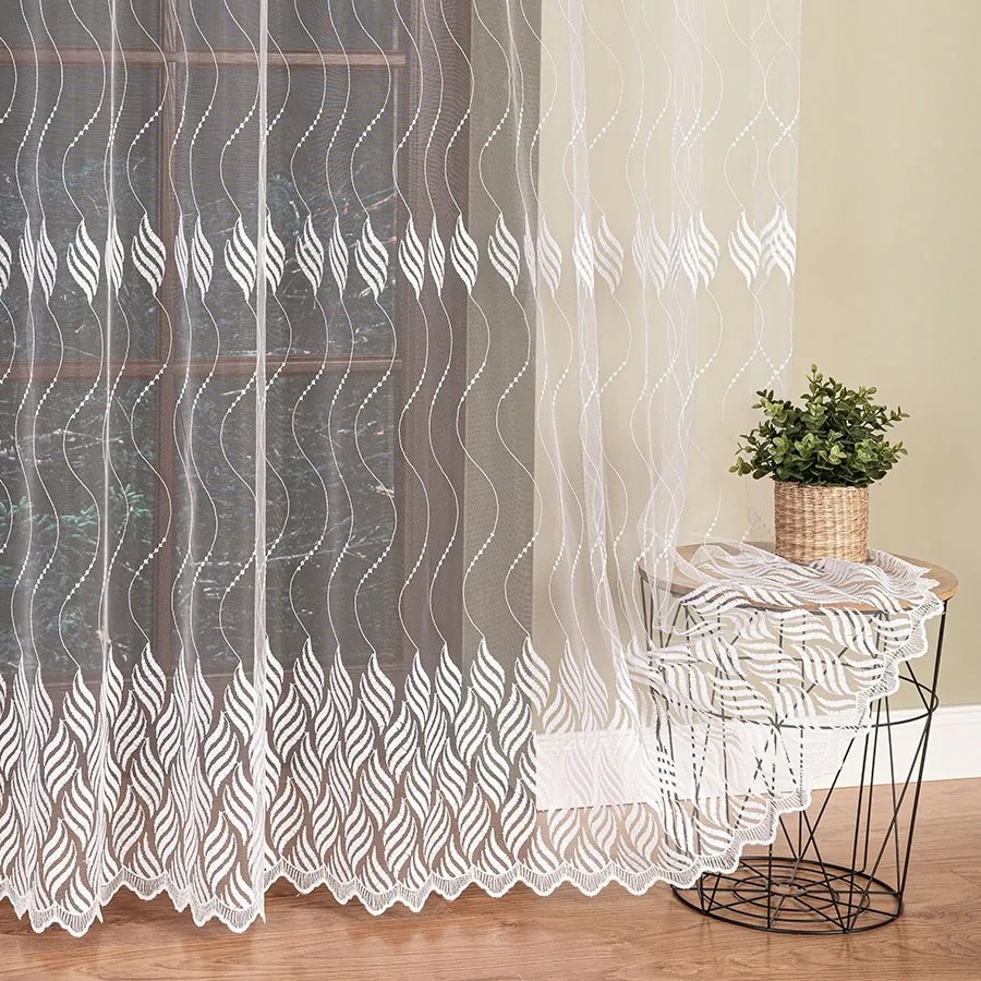 Függöny méteráru 280cm háló hímzett mintás hímzés finom könnycsepp 0,5m