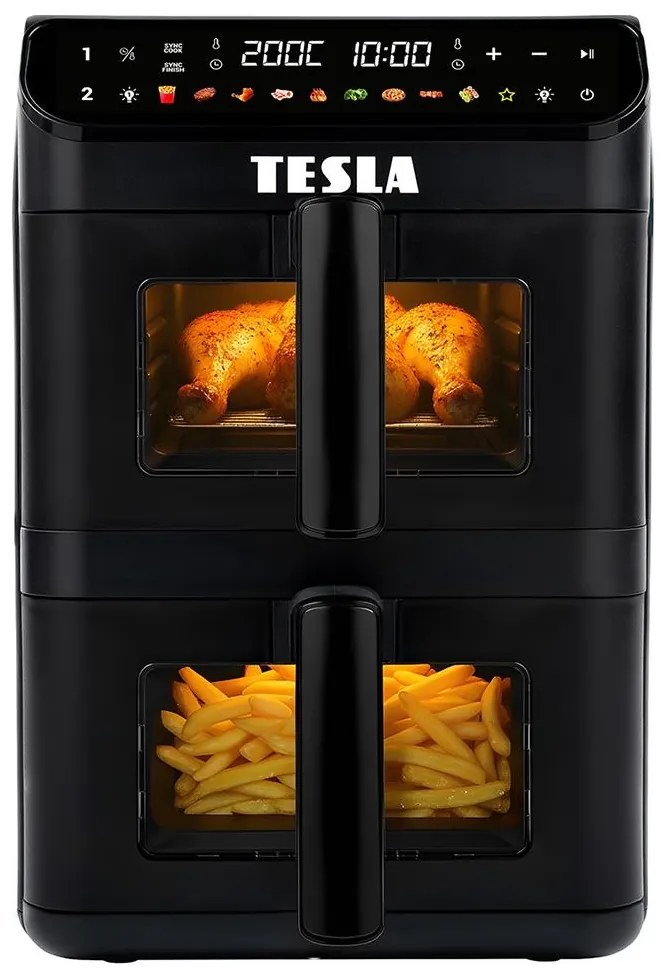 TESLA Electronics AirCook - Multifunkciós digitális forrólevegős fritőz 11 l 2800W/230V fekete