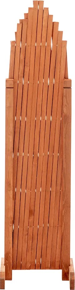 Rácsos térelválasztó panel, barna/fa, 250 cm, KEJLY