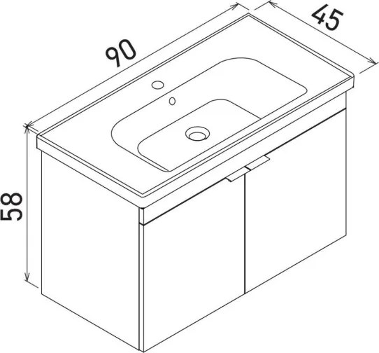 Desna mosdószekrény, 90 cm – TR785PNC1361