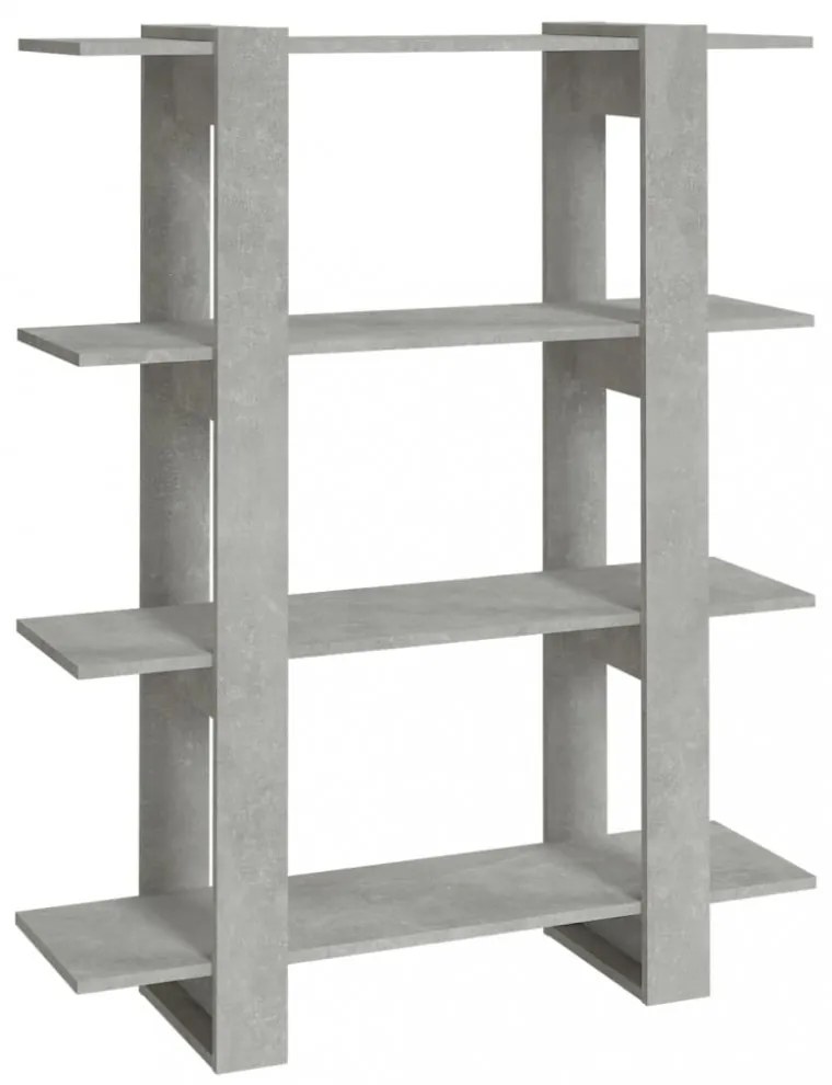 betonszürke könyvszekrény/térelválasztó 100 x 30 x 123,5 cm
