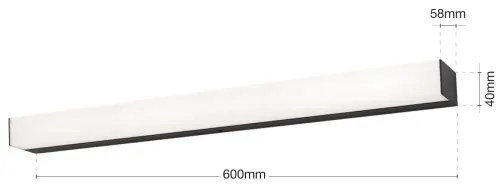 Orion Soff 3-587 - LED tükörmegvilágító HORIZON LED/12W/230V 60 cm IP44 fekete