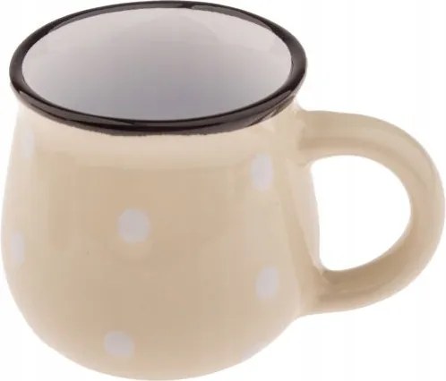 Kerámia pöttyös bögre 75 ml Krémszínű eszpresszó pöttyös eszpresszóhoz