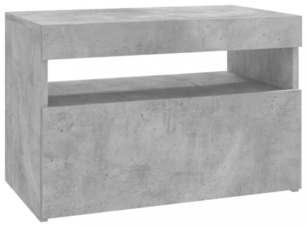 2 db betonszürke TV-szekrény LED-lámpákkal 60 x 35 x 40 cm