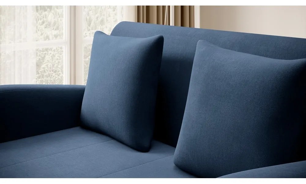 Kék bársony kinyitható kanapé 130 cm Ario – ELTAP