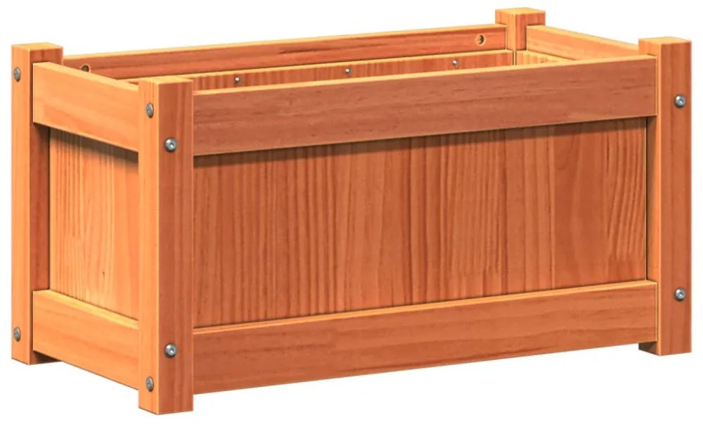 viaszbarna tömör fenyőfa kerti virágláda 60 x 31 x 31 cm