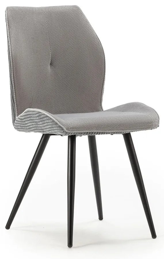 Világosszürke kordbársony étkezőszék szett 2 db-os Adaya – Marckeric